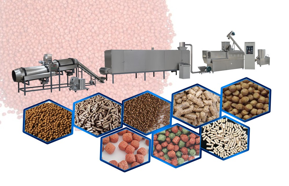 Extruded fish feed processing equipment production line